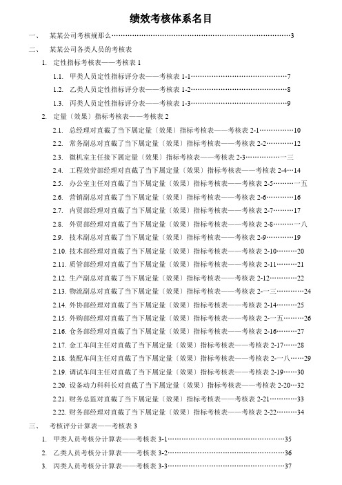 某企业绩效考核体系分析