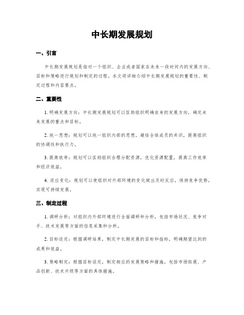 中长期发展规划