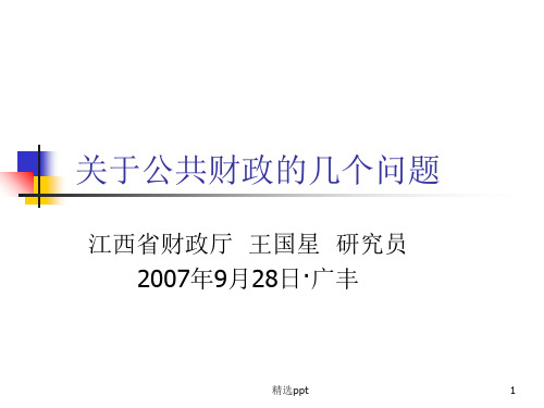 公共财政的几个问题