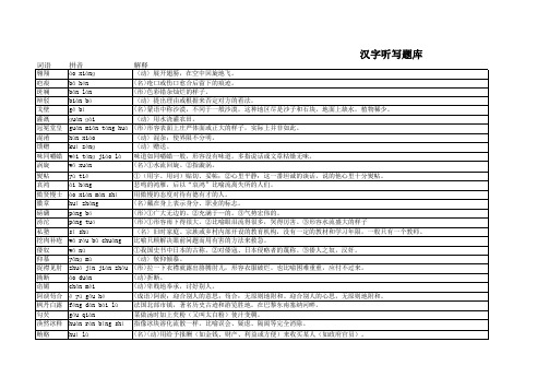 汉字听写提供词库(80词)