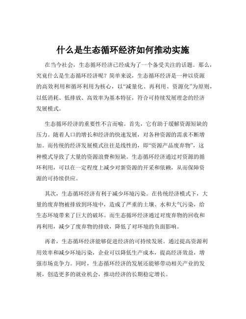 什么是生态循环经济如何推动实施