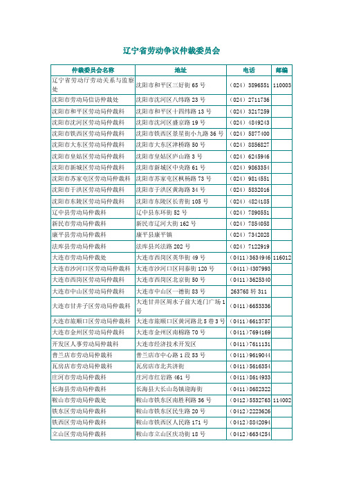 辽宁省劳动争议仲裁委员会