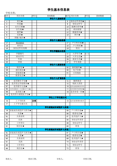 学生基本信息表_打印模板