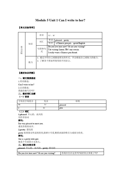 小学英语精讲精析 Can I write to her (2)