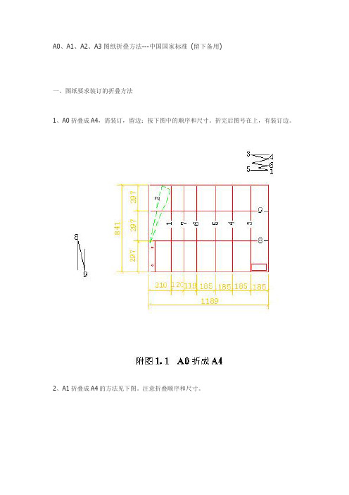 A0、A1、A2、A3图纸折叠方法(留下备用).doc