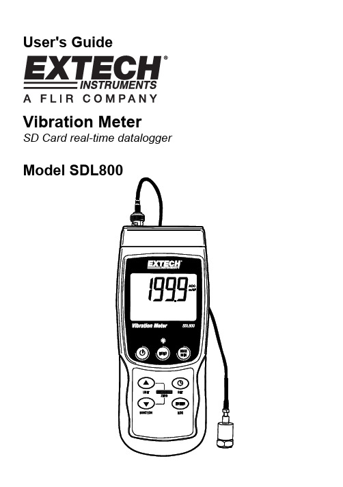 Extech SDL800 振动计测器用户指南说明书