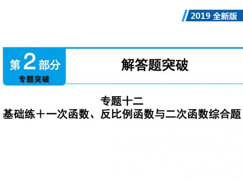 2019广东中考数学中复习课件第2部分 解答题突破 基础练+一次函数、反比例函数与二次函数综合题(共29张PPT)