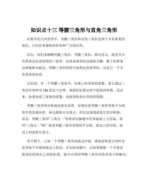 知识点十三 等腰三角形与直角三角形