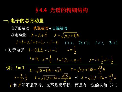 原子实的角动量轨道自旋总