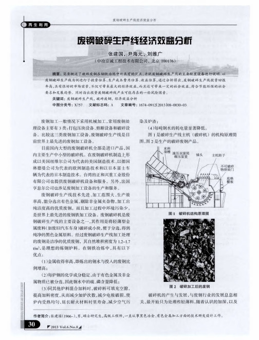 废钢破碎生产线经济效益分析