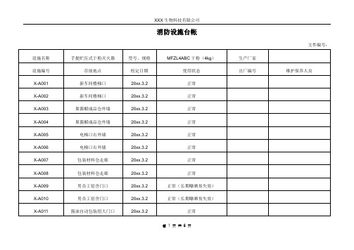 消防设施台帐