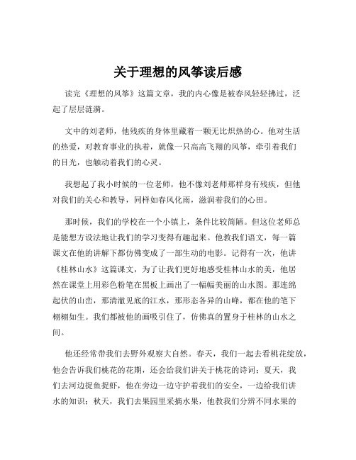 关于理想的风筝读后感