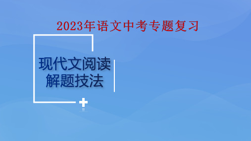 2023年中考现代文阅读解题技法 课件(共35张PPT)