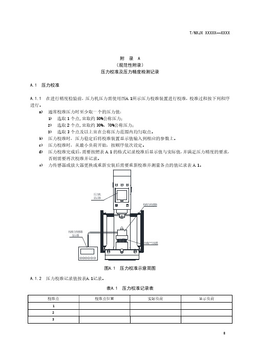 数控压装压力机压力校准及压力精度检测记录