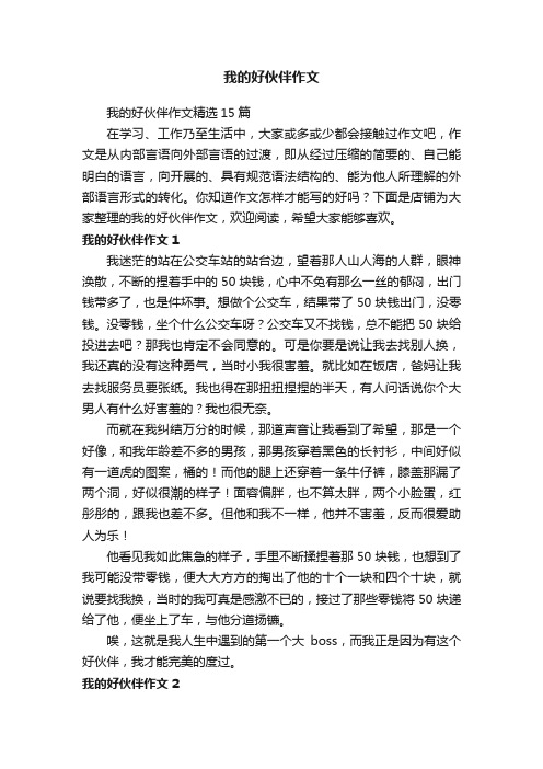 我的好伙伴作文