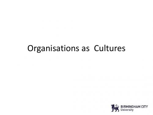 5. Organisations as  Cultures 组织文化