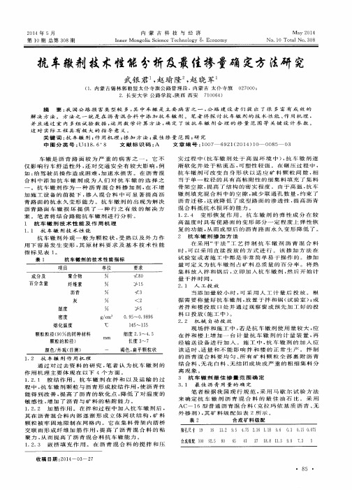 抗车辙剂技术性能分析及最佳掺量确定方法研究