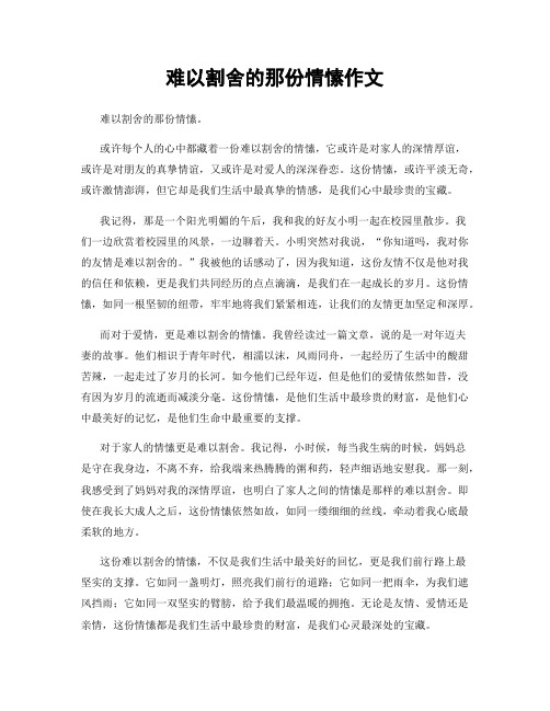 难以割舍的那份情愫作文