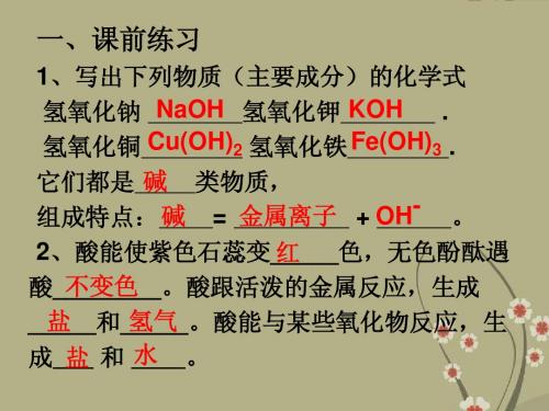 广东省中山市小榄二中九年级化学下册 第十单元 常见碱的物理性质精品课件 新人教版