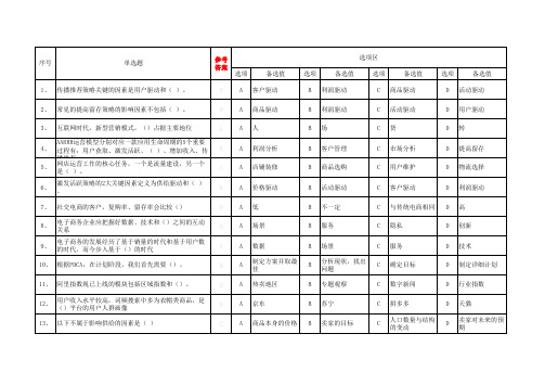 ITMC高级电子商务师理论题库单项选择