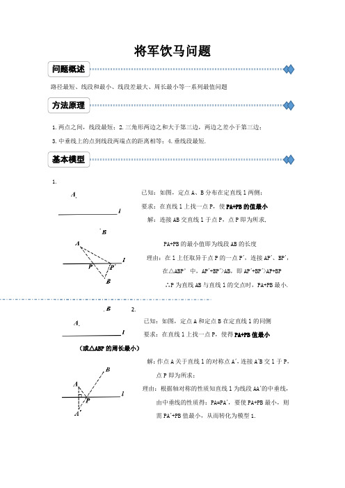 将军饮马问题地11个模型及例题