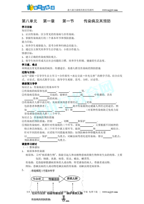 第八单元 第一章第一节   传染病及其预防