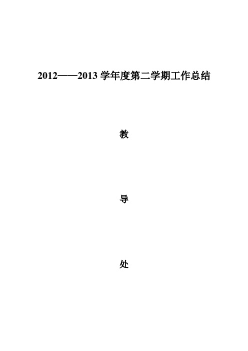 2012-2013下学校工作总结