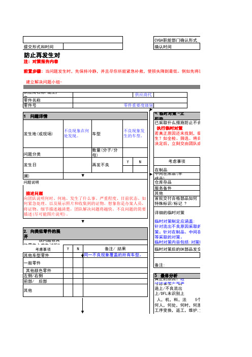 8D报告标准样板