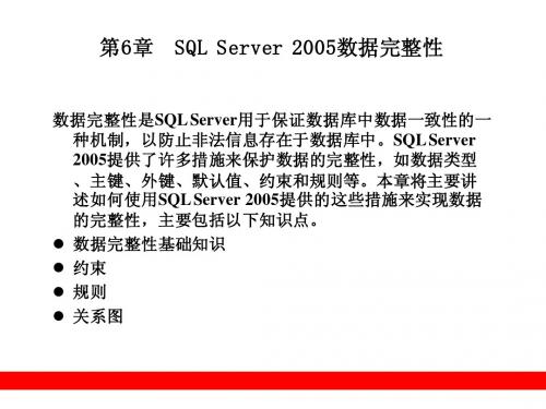 第6章  SQL Server 2005数据完整性