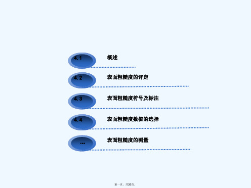 表面粗糙度表面粗糙度的评定表面粗糙度的测量