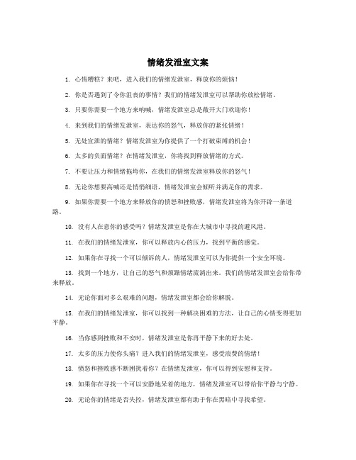 情绪发泄室文案