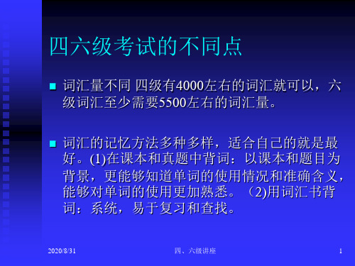 英语四六级应对策略与学习方法汇总 ppt课件