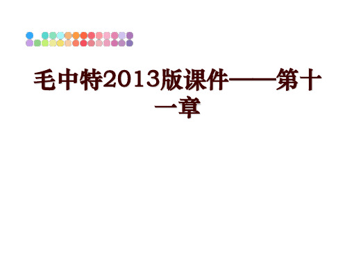 最新毛中特版课件——第十一章