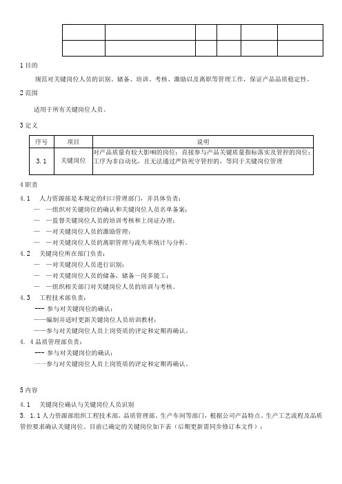 关键岗位管理办法