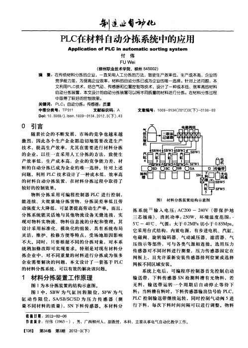 PLC在材料自动分拣系统中的应用