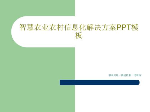 智慧农业农村信息化解决方案PPT模板24页PPT