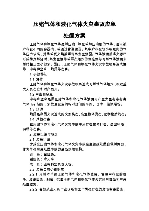 压缩气体和液化气体火灾事故应急处置方案