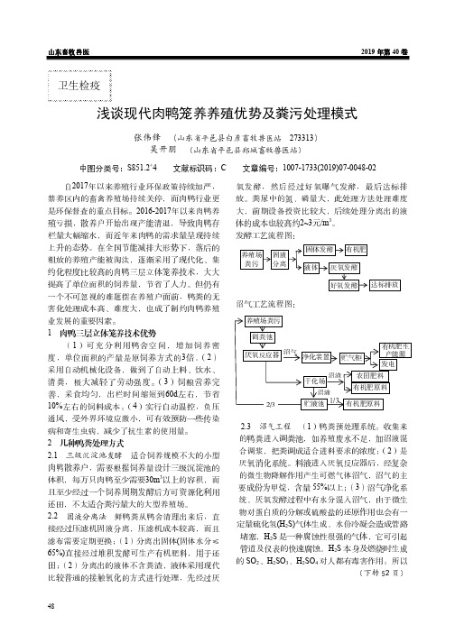 浅谈现代肉鸭笼养养殖优势及粪污处理模式