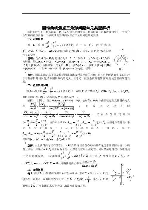 圆锥曲线焦点三角形问题常见类型解析