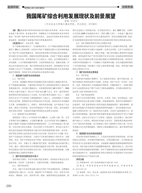 我国尾矿综合利用发展现状及前景展望