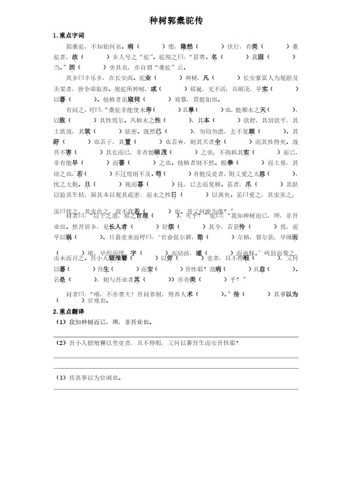 《种树郭橐驼传》学案及答案