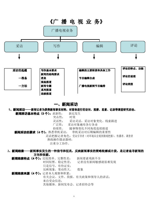 记者证考试之广播电视业务笔记