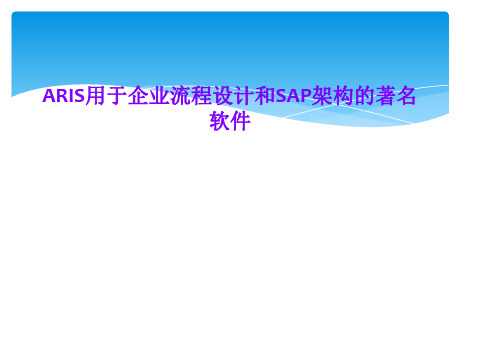 ARIS用于企业流程设计和SAP架构的著名软件