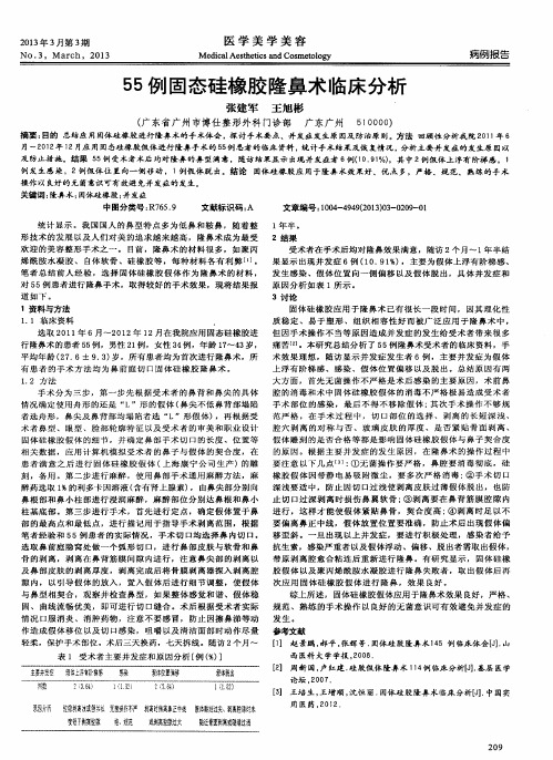 55例固态硅橡胶隆鼻术临床分析