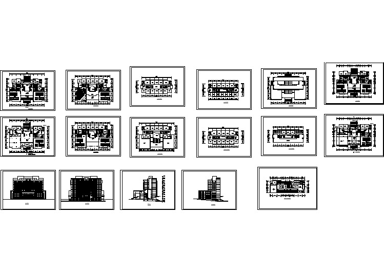 全套某高校综合楼建筑cad图纸