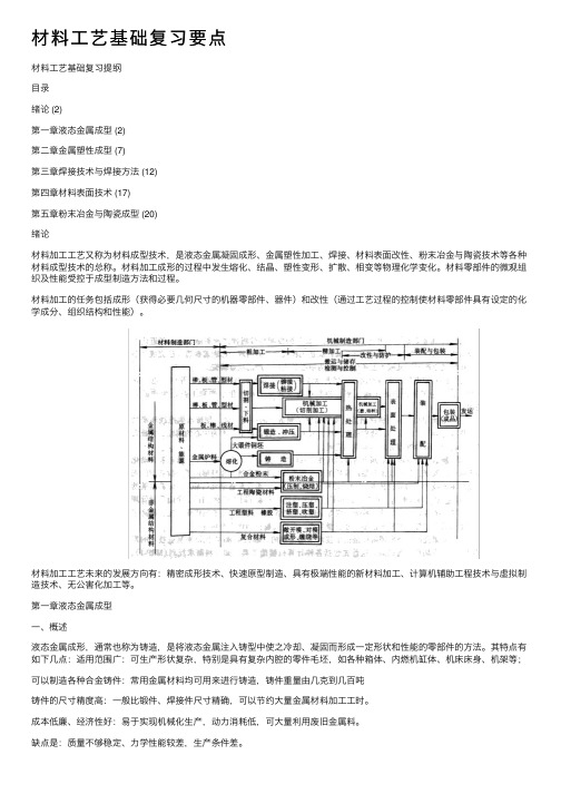 材料工艺基础复习要点