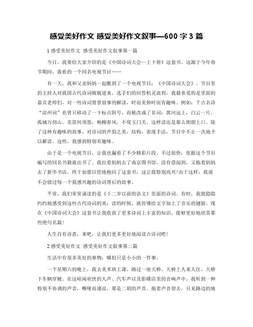 感受美好作文 感受美好作文叙事—600字3篇