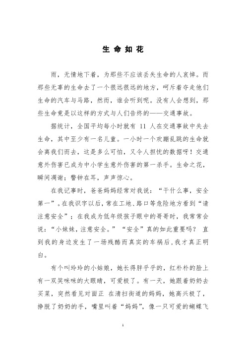 小学生安全教育征文