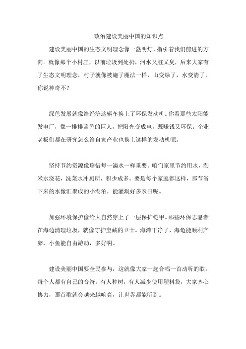 政治建设美丽中国的知识点