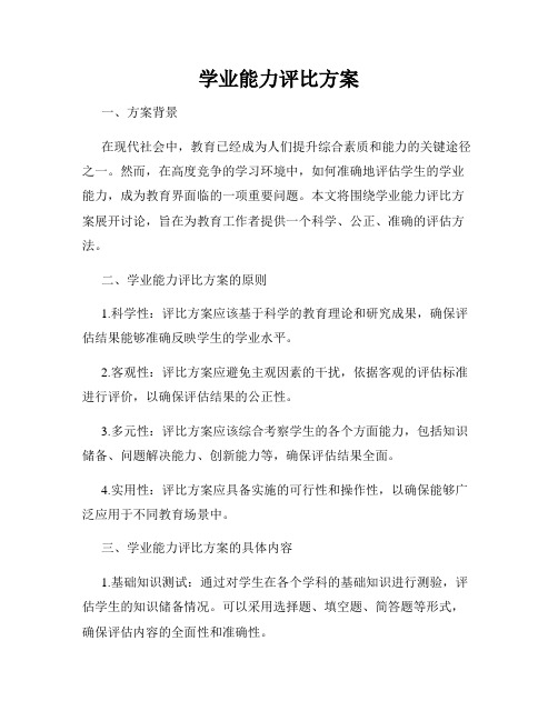 学业能力评比方案